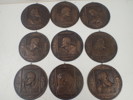 9st plaketter i brons  18-1900-  D:14cm