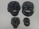 4st masker i keramik   L:12-24cm