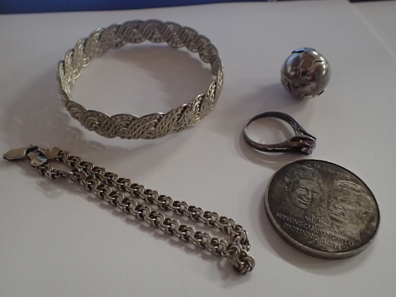 Silversmycken+mynt   925/1000