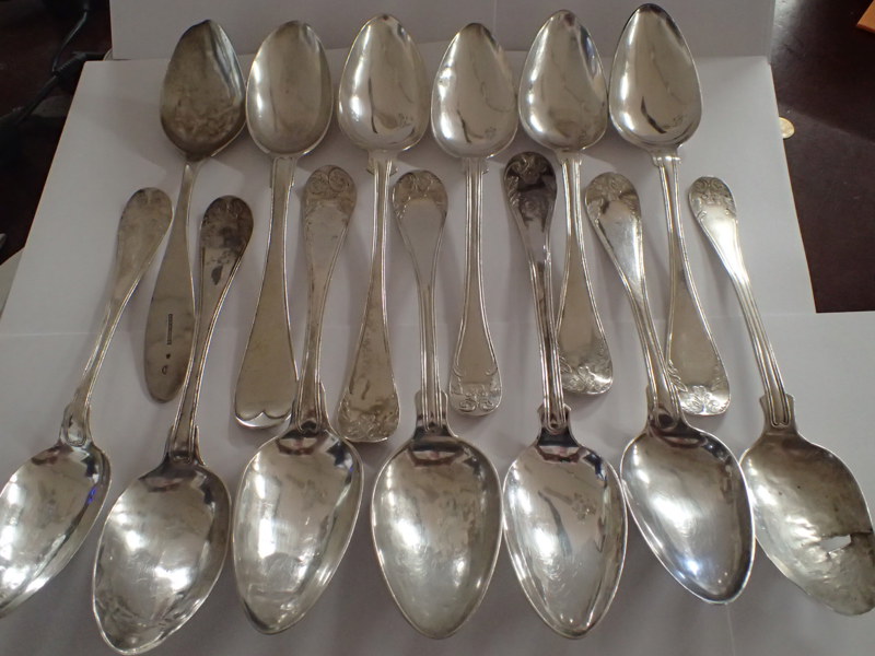 13st matskedar i silver  1800-tal