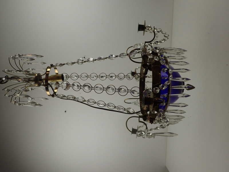 Takampel med blåglas   