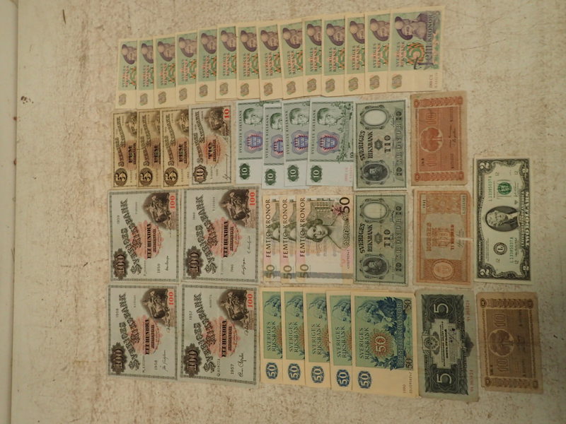 Äldre sedlar, svenska o utländska