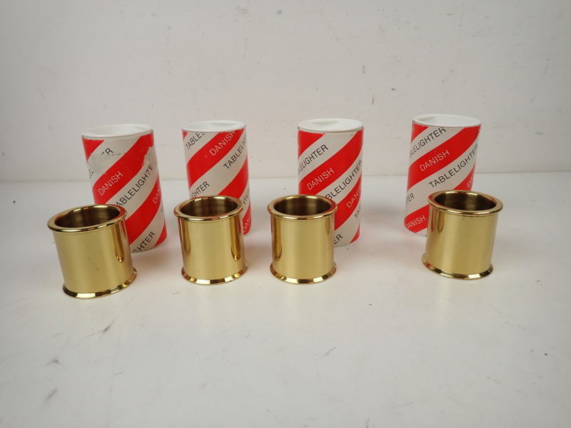 4 st LJUSLYKTOR i mässing, Danmark