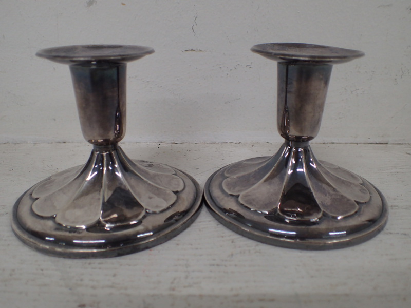 2st silverljusstakar H:7,5cm