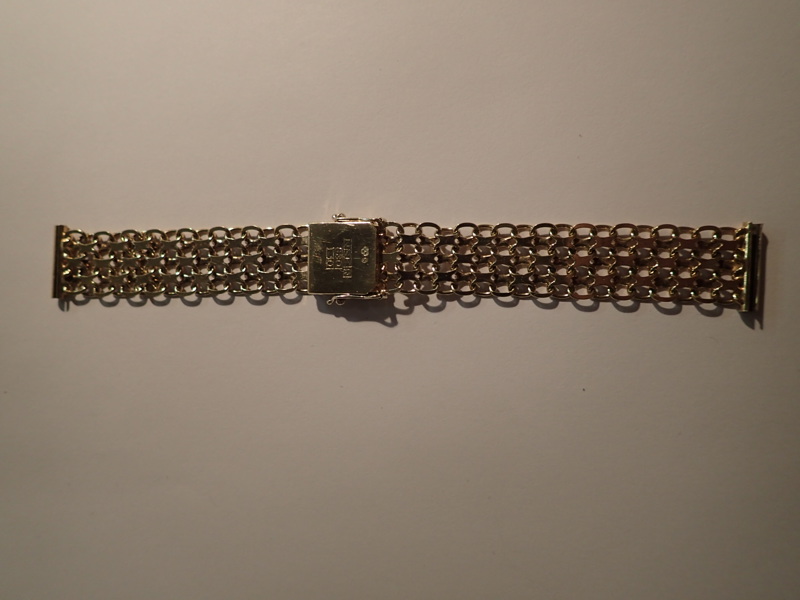 Klockarmband i förgyllt silver 830 vikt:20,2gr