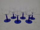 6st fotglas med blå fot  H:14cm