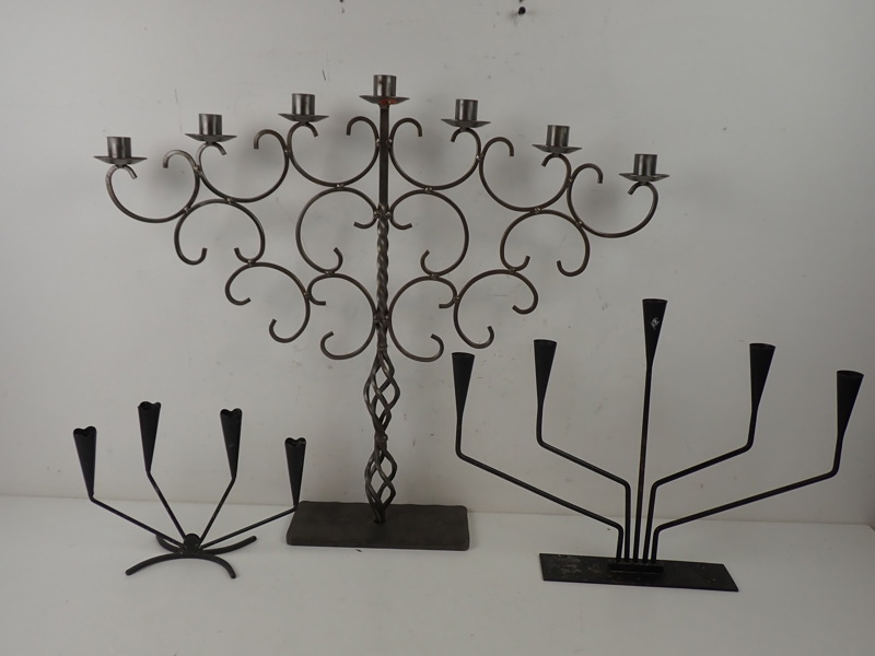 3 st KANDELABRAR i metall