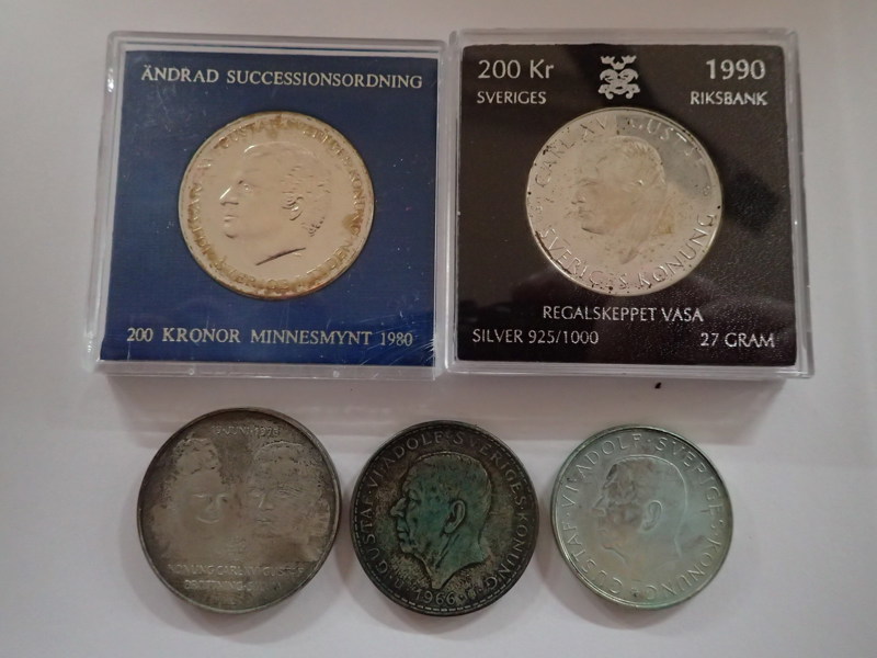 5st silvermynt vikt 118gr