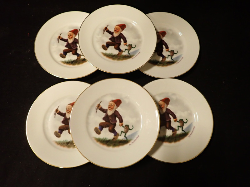 6 st "Tomte" ASSIETTER, Paul Lothar Müller, Bavaria