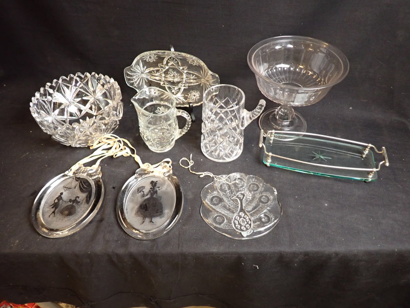 SKÅLAR, BRICKA, FÖNSTERHÄNGEN m m