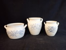 3 st BLÅVITA KRUKOR