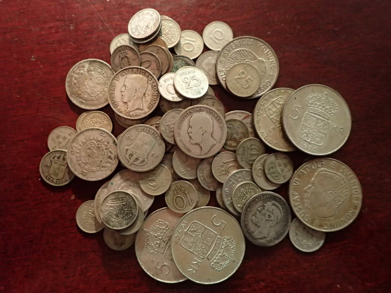 Silvermynt, minst 40%  Vikt:285gr