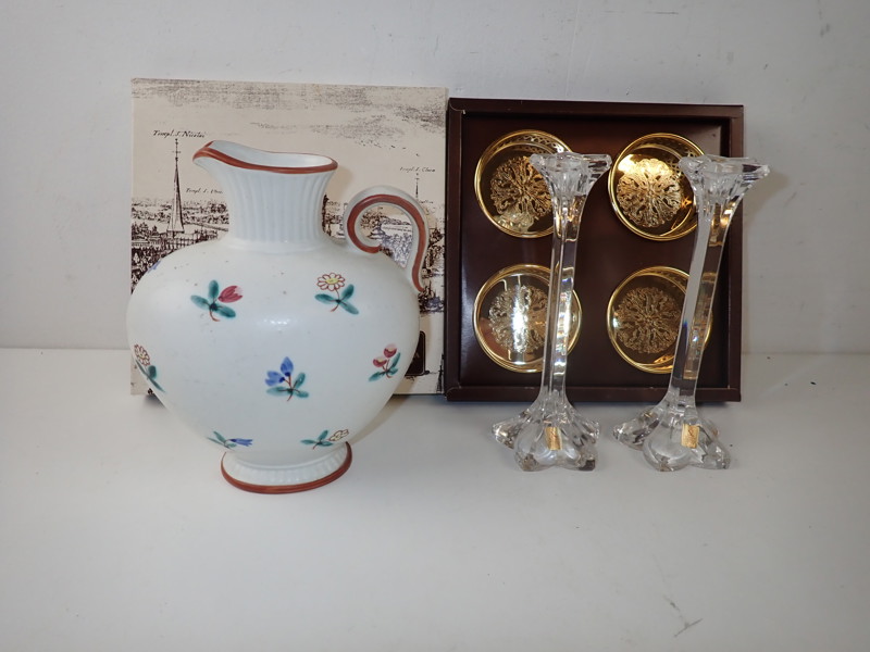 HÄNKELVAS Rörstrand, LJUSSTAKAR Nachman m m 