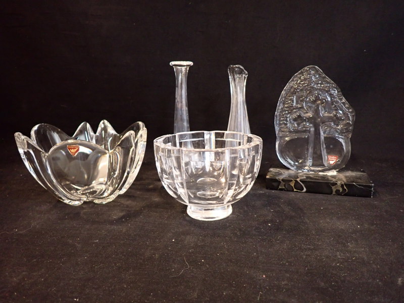 5 delar Orrefors Bl a "Tusen Fönster"