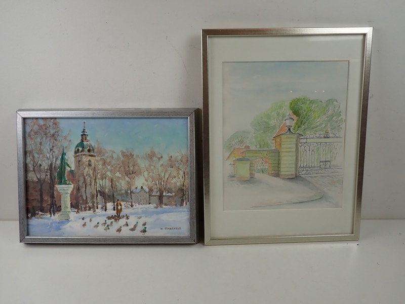 2 st TAVLOR med Gävlemotiv