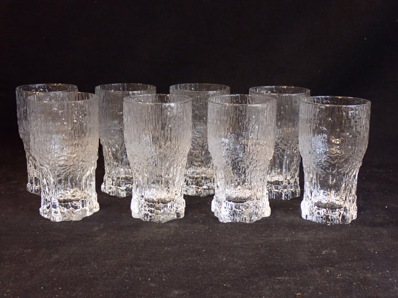 8 st ÖLGLAS "Asklat" Tapio Wirkkala Iittala
