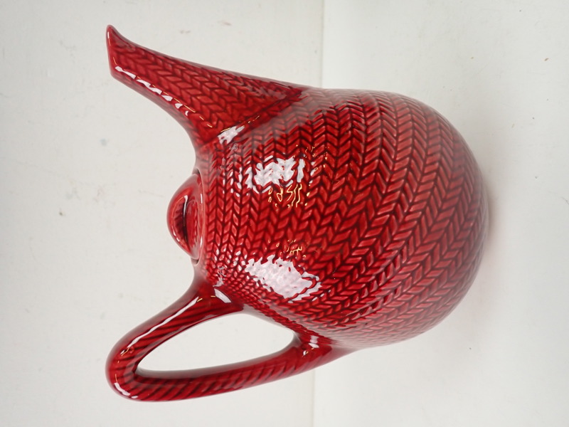 TEKANNA röd "Blå Eld" Hertha Bengtsson, Rörstrand