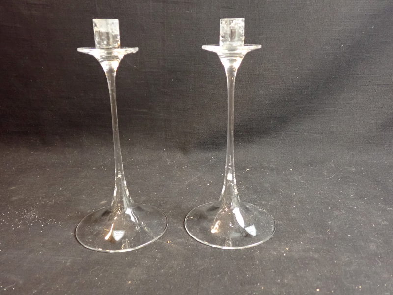 2 st LJUSSTAKAR Nils Landberg, Orrefors