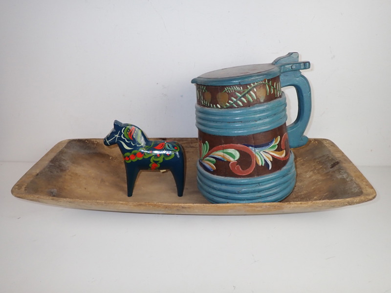 TRÅG, TRÄHÄST + STÅNKA