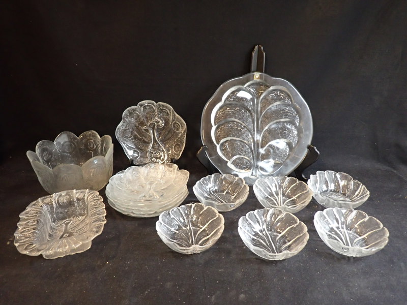 SERVISDELAR "Påfågel" + "Eden" Orrefors