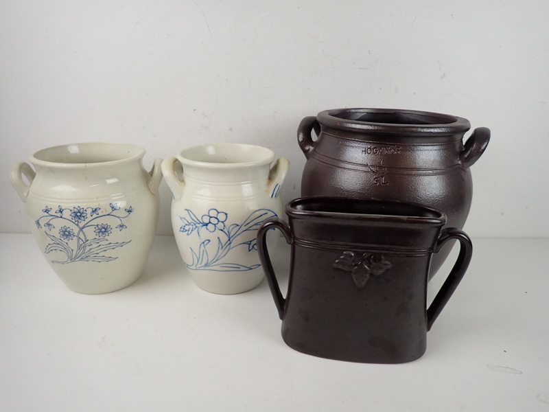 4 st KRUKOR, Gustavsberg, Rörstrand, Höganäs