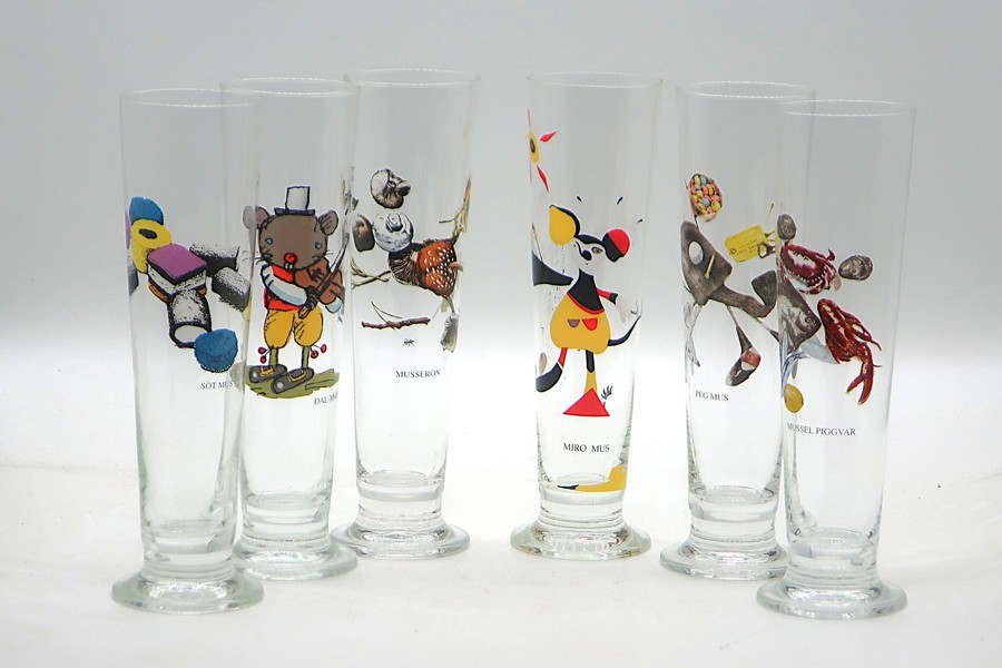 ÖLGLAS. 6st LASSE ÅBERG