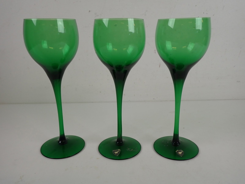 3 st VITVINSGLAS Nils Landberg, Orrefors