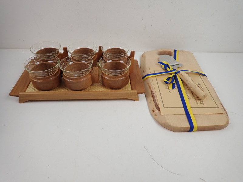 SKÄRBRÄDA Hemslöjd + KAFFEGLAS med bricka