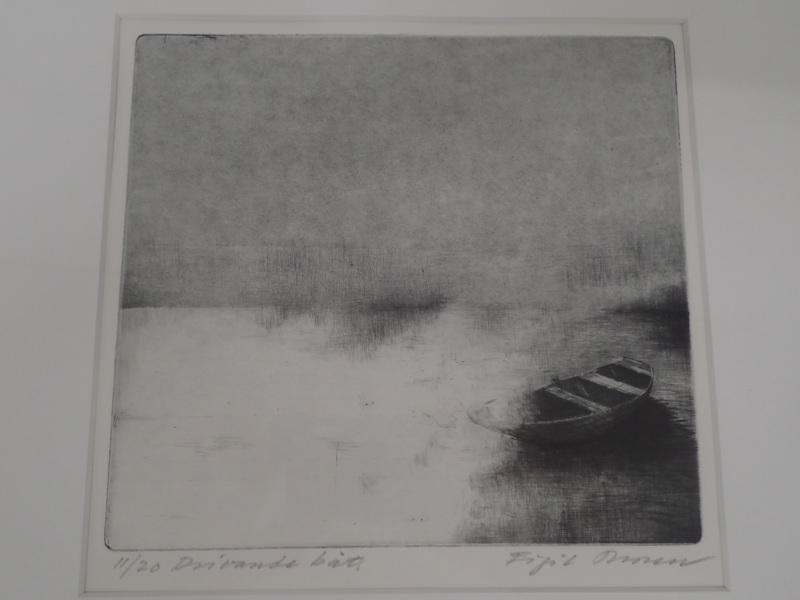 Eigil Thorell "Drivande båt" gravyr 11/20