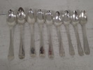 9st kaffeskedar i silver 1800-tal L:14cm