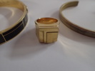 2st armringar + ring i mässing Skultuna